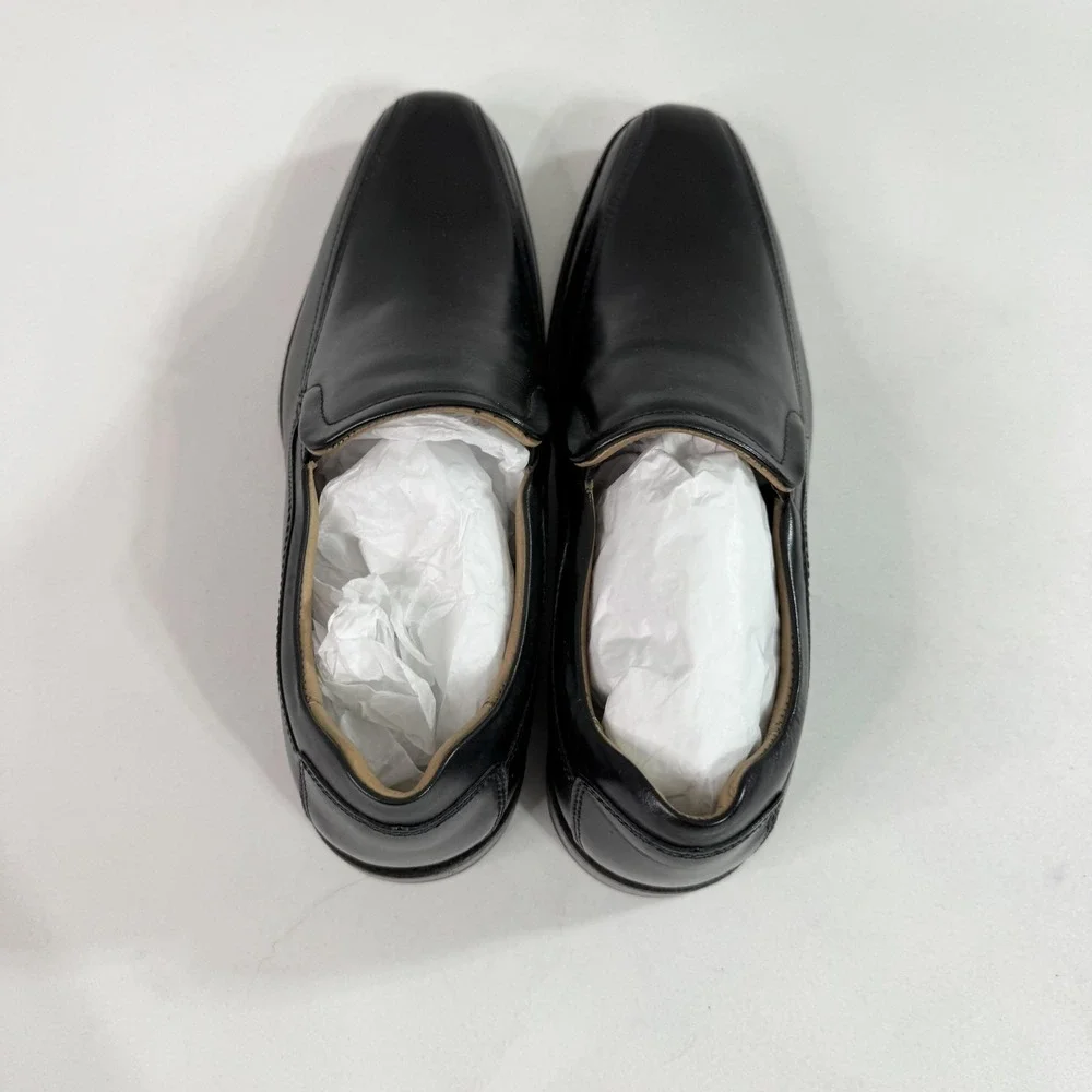 Johnston & Murphy Lewis Shoes Mens Size 8 Black Leather Slip On Dress Oxford